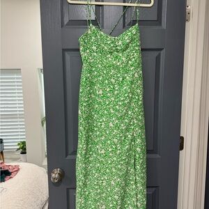 Zara Green Floral Maxi Dress